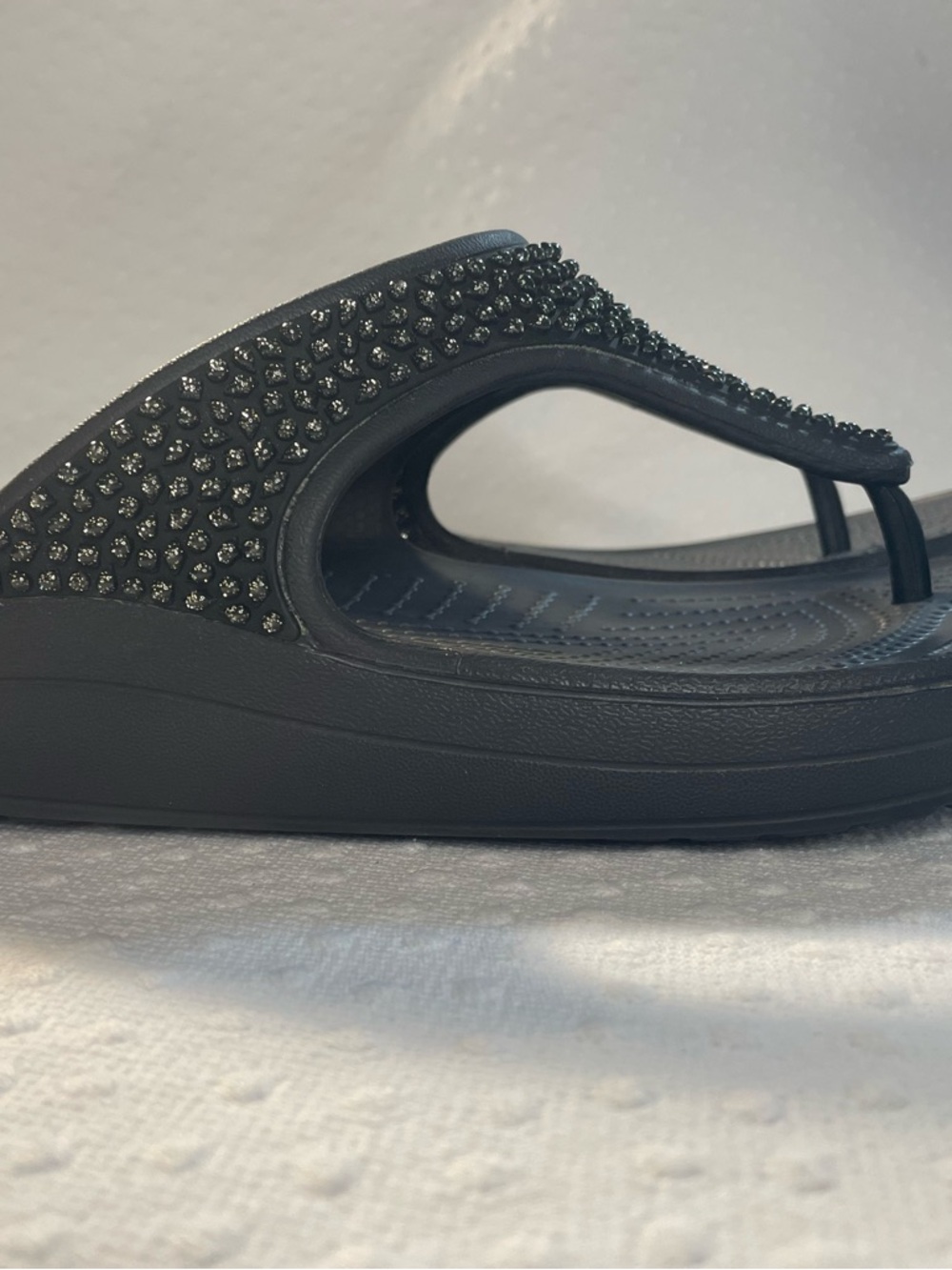 CROCS Boca Wedge Rhinestone Flip Black Platform Thong Sandal W9
Showgirl glamour - Picture 4 of 8